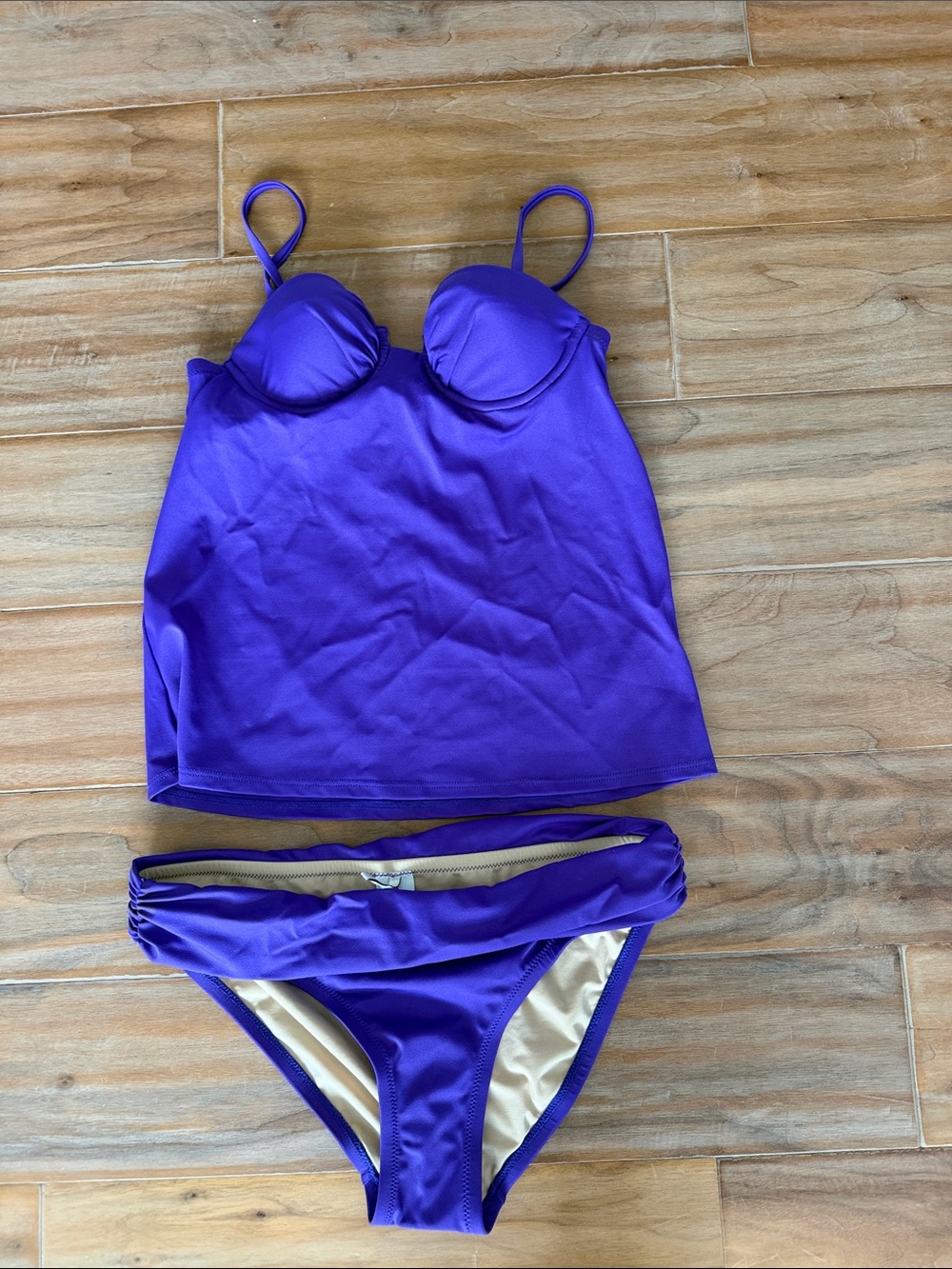 J.Crew Purple Underwire Tankini Set 0 XS NWOT